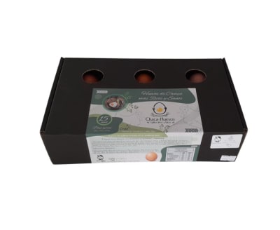 Huevos Jumbo Gallina feliz caja de 15 unidades, Salsa y Oliva