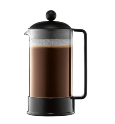 Cafetera Prensa Francesa Bodum de Vidrio 1 lt Negra