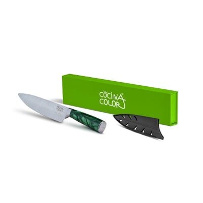 Cuchillo Acero Inoxidable Multiuso 22 cms  con funda y caja, Cocina Color
