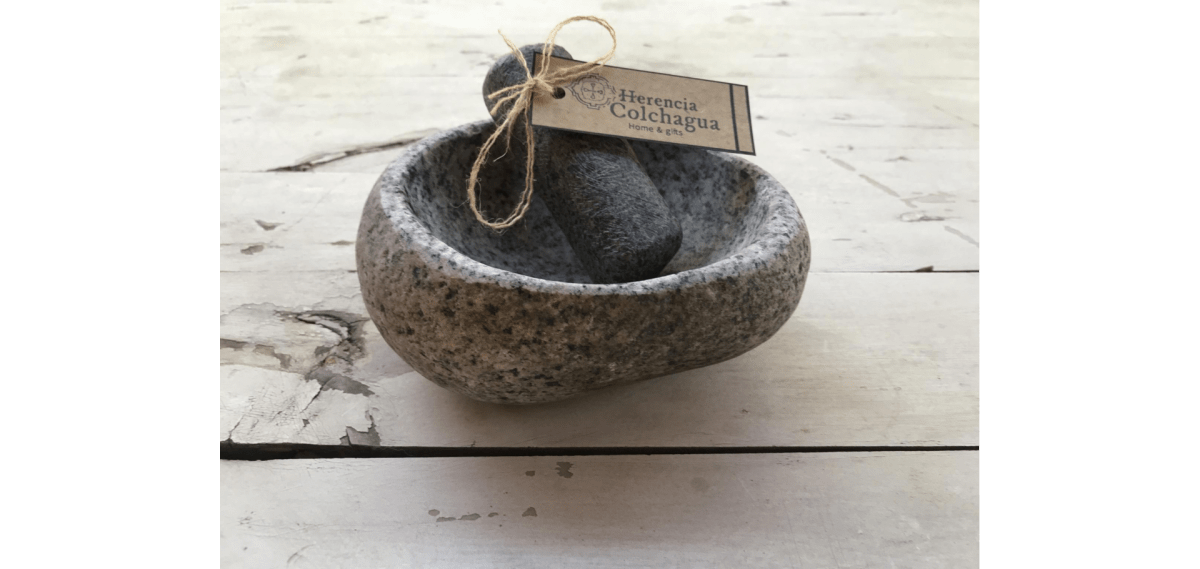 Mortero piedra de río XL + bolsa de Sal, 23-25 cms1