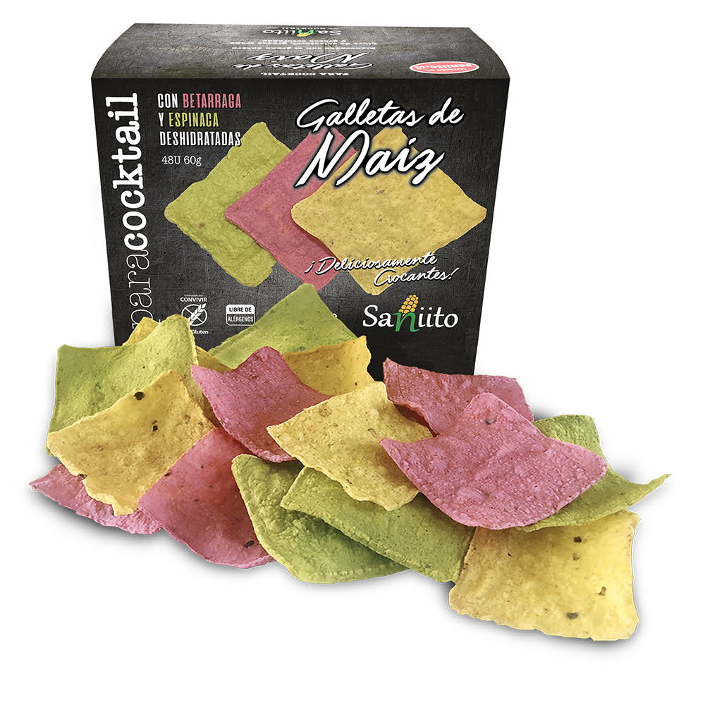 Galleta Maíz Cocktail con betarraga y espinaca (48u)1