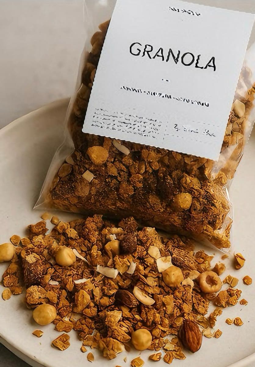 Granola sin gluten Manzana Canela y Avellana Europea 500 gr, Tostadas Paula1