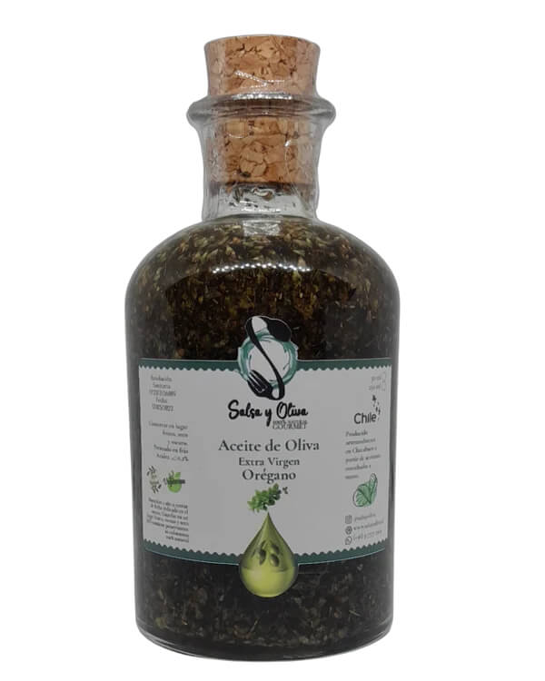 Aceite de Oliva al Orégano 250 cc, Salsa y Oliva Chacabuco1