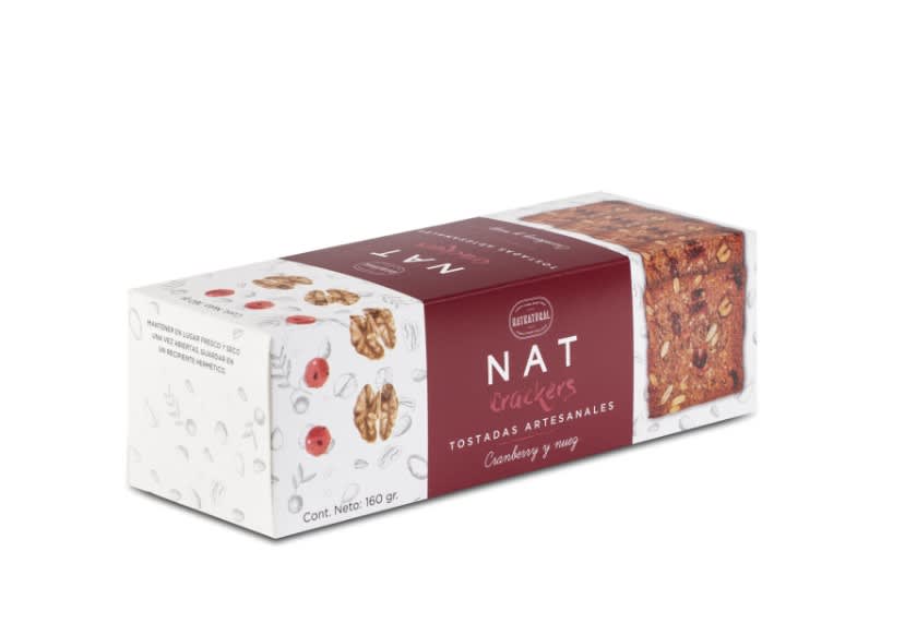 Tostadas Naturales Cranberry y nuez, Nat Crackers1
