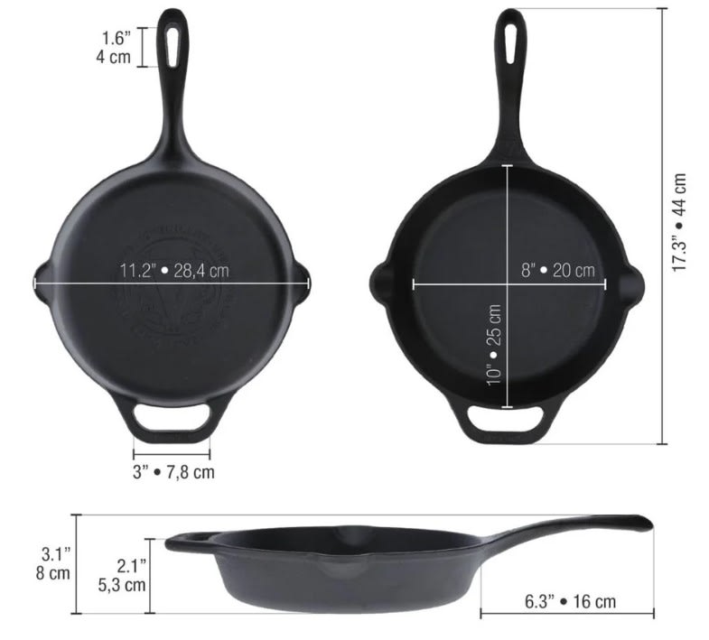 Sartén Hierro Fundido Victoria Precurado 25 cm2