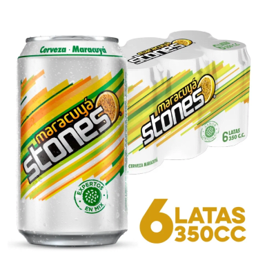 PACK LEMON STONES MARACUYA LATA X 6 UNID 350 CC