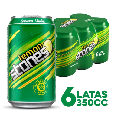 PACK LEMON STONES LATA X 6 UNID 350 CC