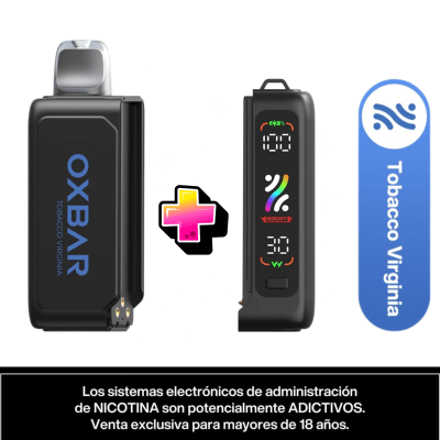 Pack Vaper Oxbar batería + recarga 25000 puff Tabaco Virginia