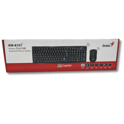 Kit Teclado y Mouse Inalámbrico Genius KM-8101 | AI Copilot | Teclas Multimedia