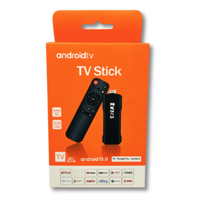 Android TV Stick 4K Ultra HD - 8GB RAM + 128GB ROM - Android 15.0