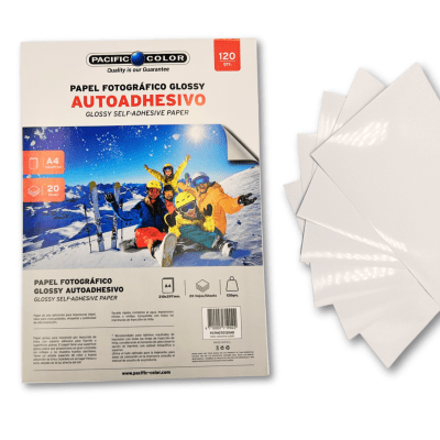 Resma A4 Papel Fotog adhesivo 120 gms 20 hojas Pacific Color