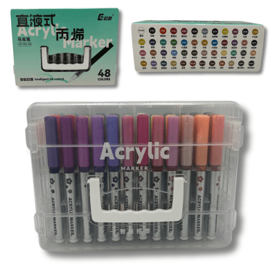Set 48 Lapices Acrilicos Dingli10182 Acrylic Marker | Maleta desmontable