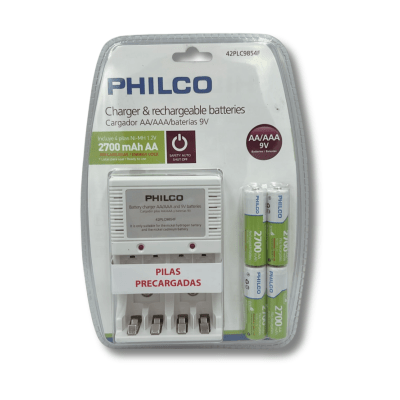 Cargador Pilas PHILCO (C/P) x4 y 2bat (sin)