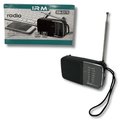 Radio Portátil de Emergencia IRM3178 a Pilas AM/FM Compacta