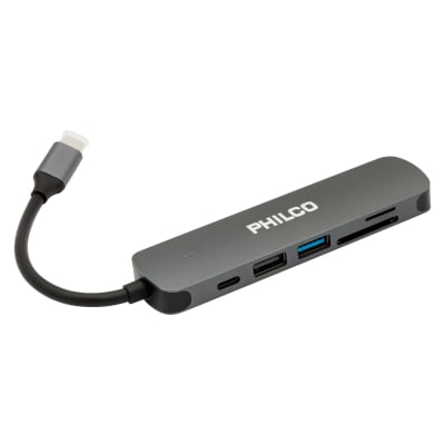 Adaptador Hub Tipo C a HDMI + Tipo C + SD + USB 6 en 1 Philco B42179