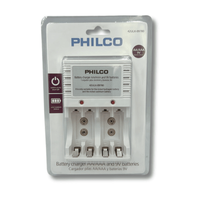 Cargador Pilas PHILCO (S/P) x4 + 2bat (sin)