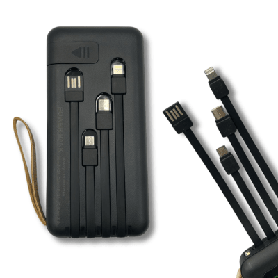 Bateria Externa Power Bank Solar 10,000mah Tecnolab con 4 cables