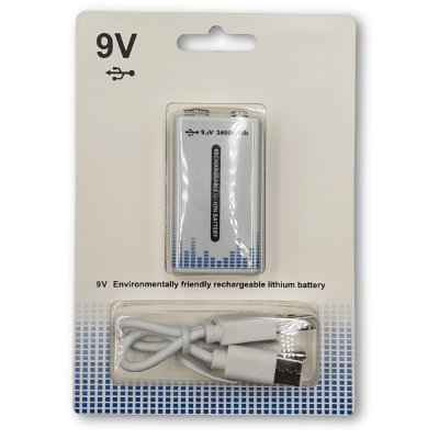 Bateria 9V recargable Cable USB