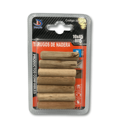 Tarugo madera 10x45mm 7pcs Dingli30759