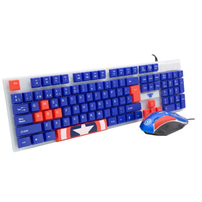 Kit Gamer Marvel Capitan America (audifonos+mouse+teclado)