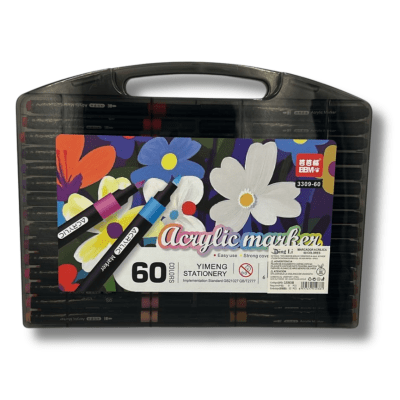 Set 60 Lapices Acrílicos Maleta Negra