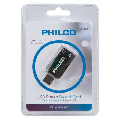 Adaptador Tarjeta Audio - Mic a USB Philco AU100