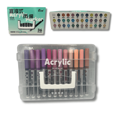 Set 36 Lapices Acrilicos Dingli10182 Acrylic Marker | Maleta desmontable
