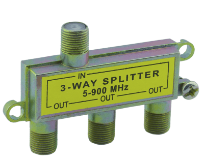Splitter coaxial dorado 1x3