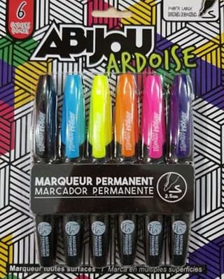 Set Plumones 6 Colores Permanentes Abijou