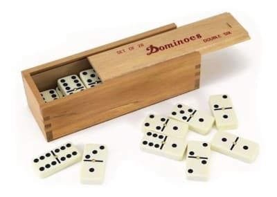 Domino mediano caja madera