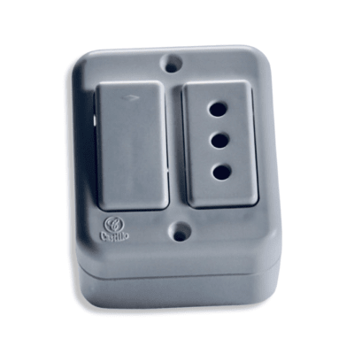 Interruptor + Enchufe Sobrepuesto Castillo