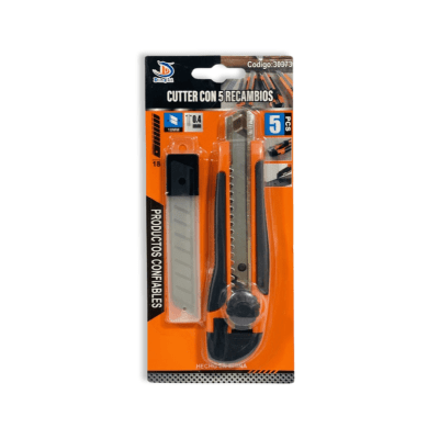 Cuchillo Cartonero Metalico Grande + Repuesto Dingli