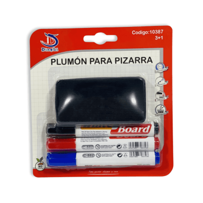 Kit Plumones Pizarra + Borrador DingLi