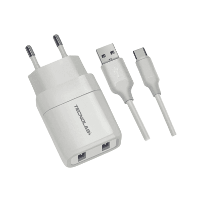 Cargador tipo C 2USB Tecnolab Certificado