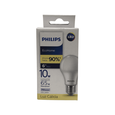 Ampolleta Led Philips e27 10w cálida