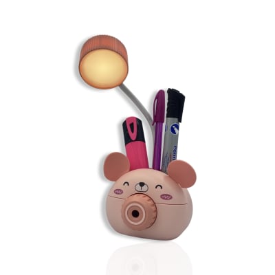 Lampara de Mesa con portalápices y sacapuntas animales
