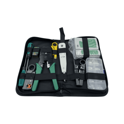 Kit Crimpeadora y accesorios redes con estuche RJ45 y RJ11