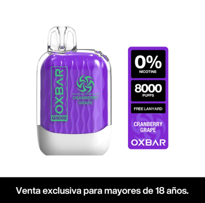 Vaper OXBAR G8000 puffs Zero Nic