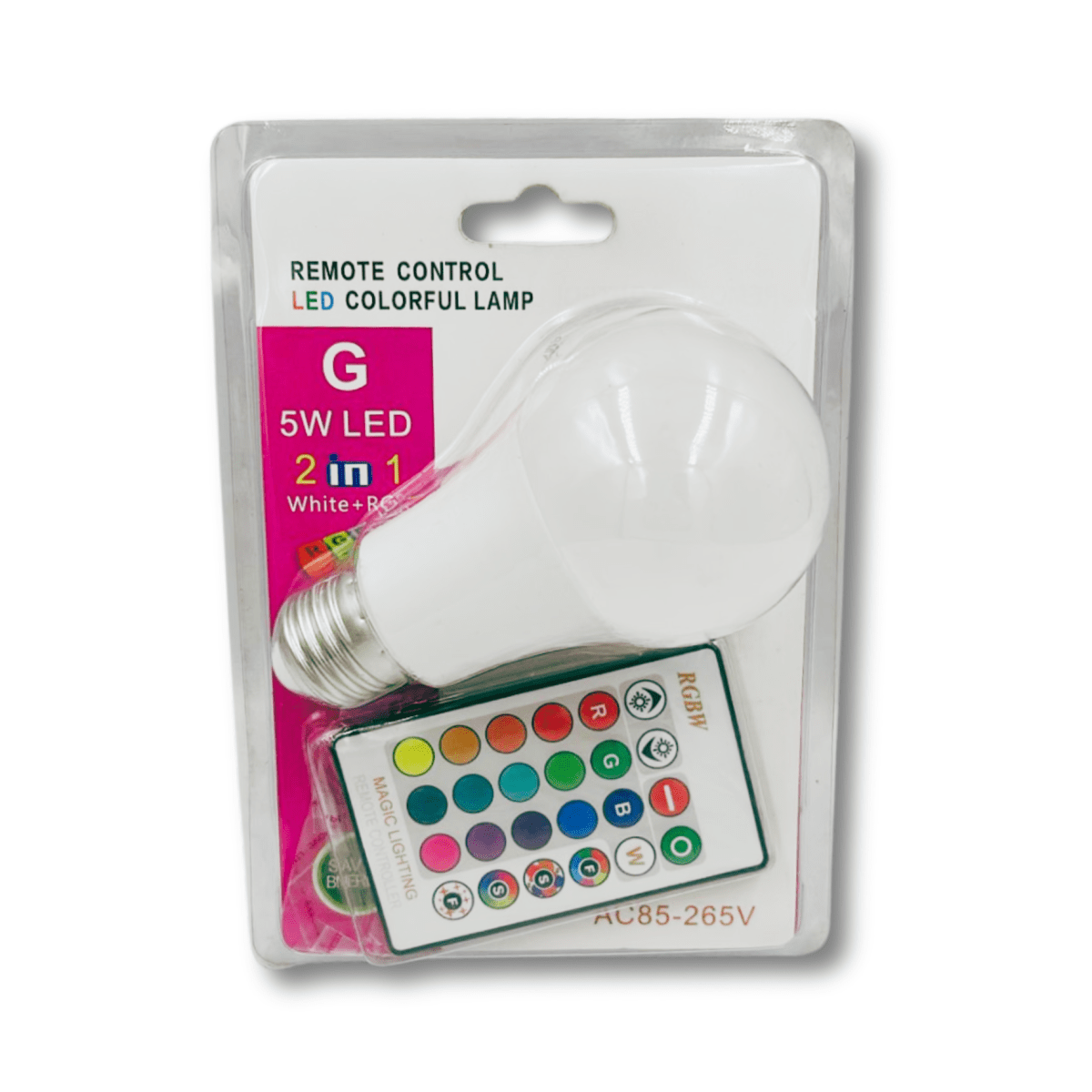 Ampolleta Led colores a control remoto 5W1