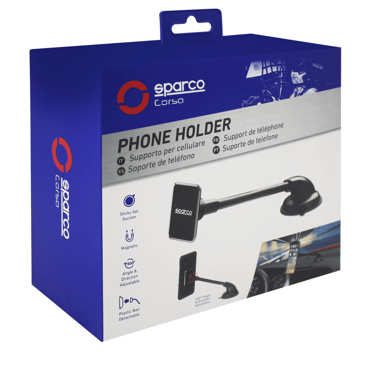 Soporte Celular Sparco SPE198 Ventosa Iman Largo2