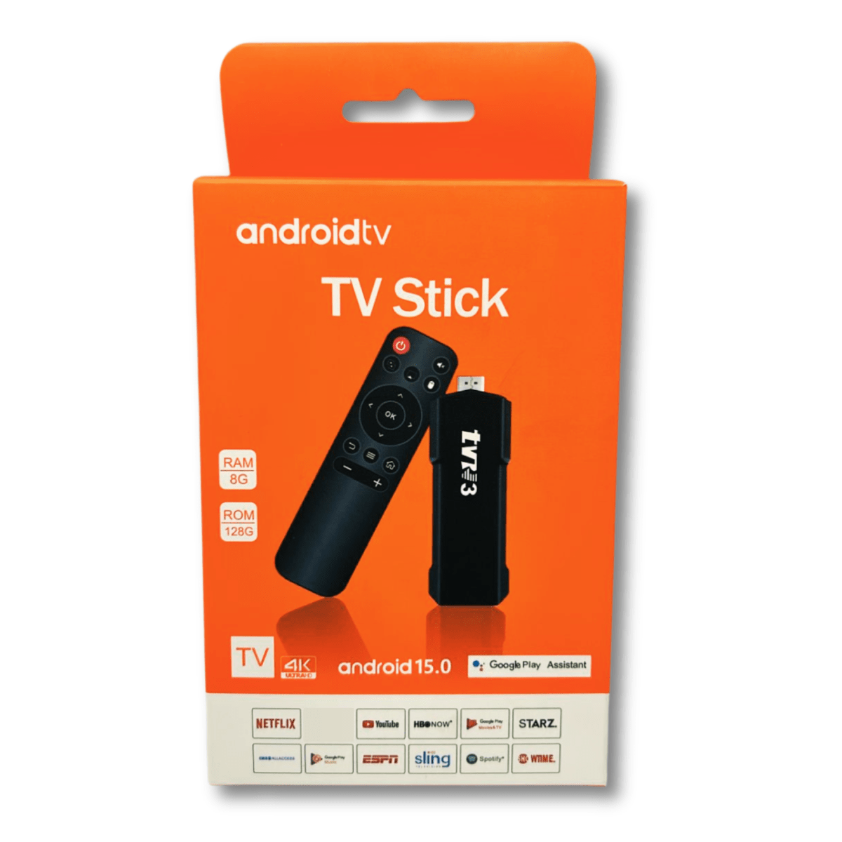 Android TV Stick 4K Ultra HD - 8GB RAM + 128GB ROM - Android 15.01