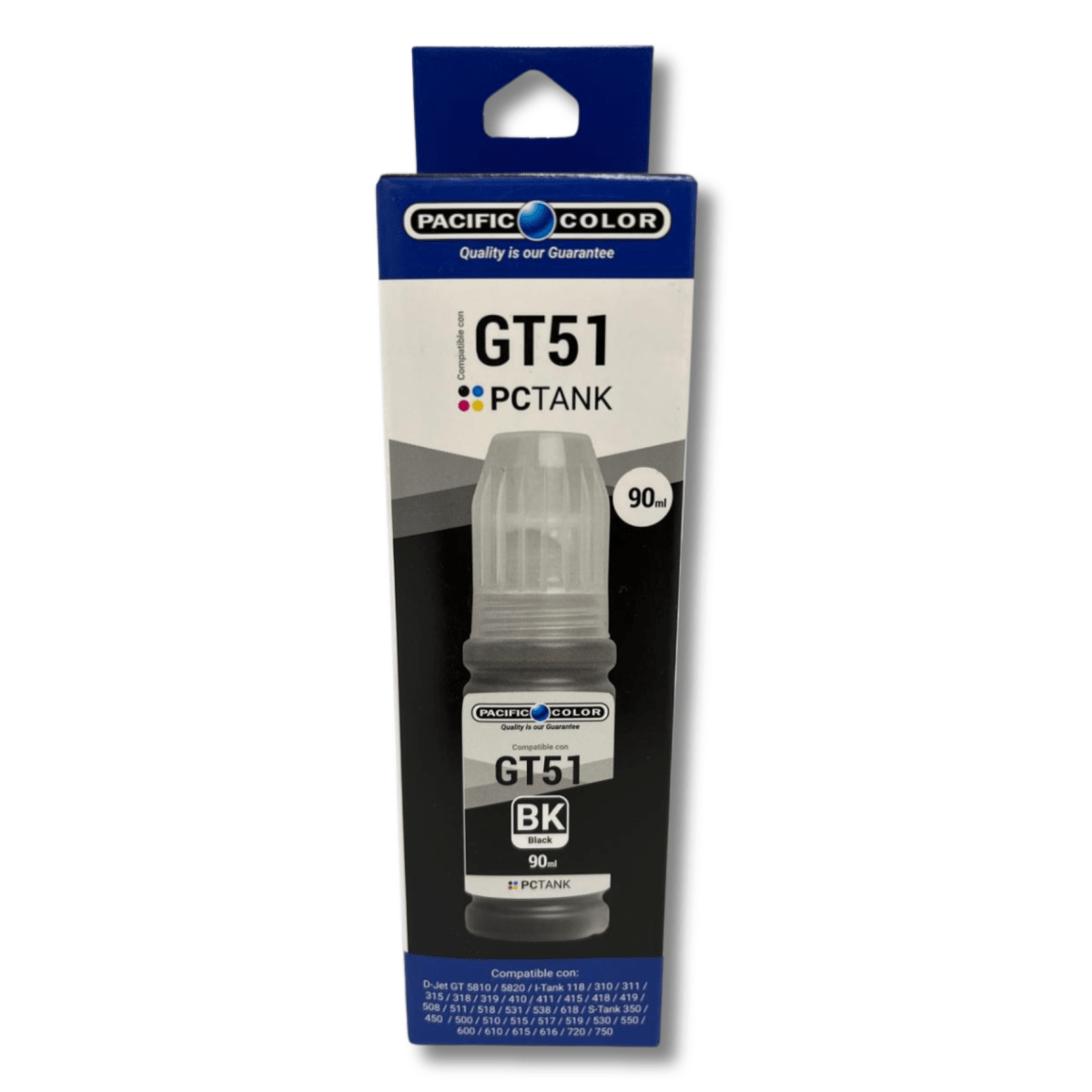 Tinta Pacific Color 70ml compatible con HP GT52 - GT51 PCTank1