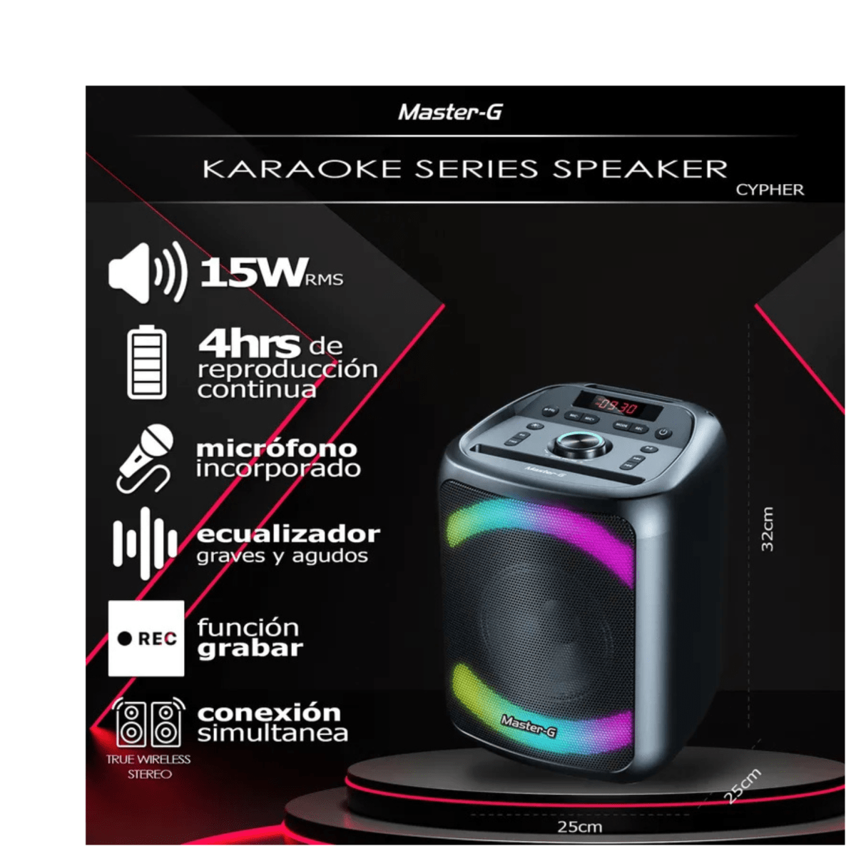 Parlante Master G 6,5'' Karaoke MGCypher2
