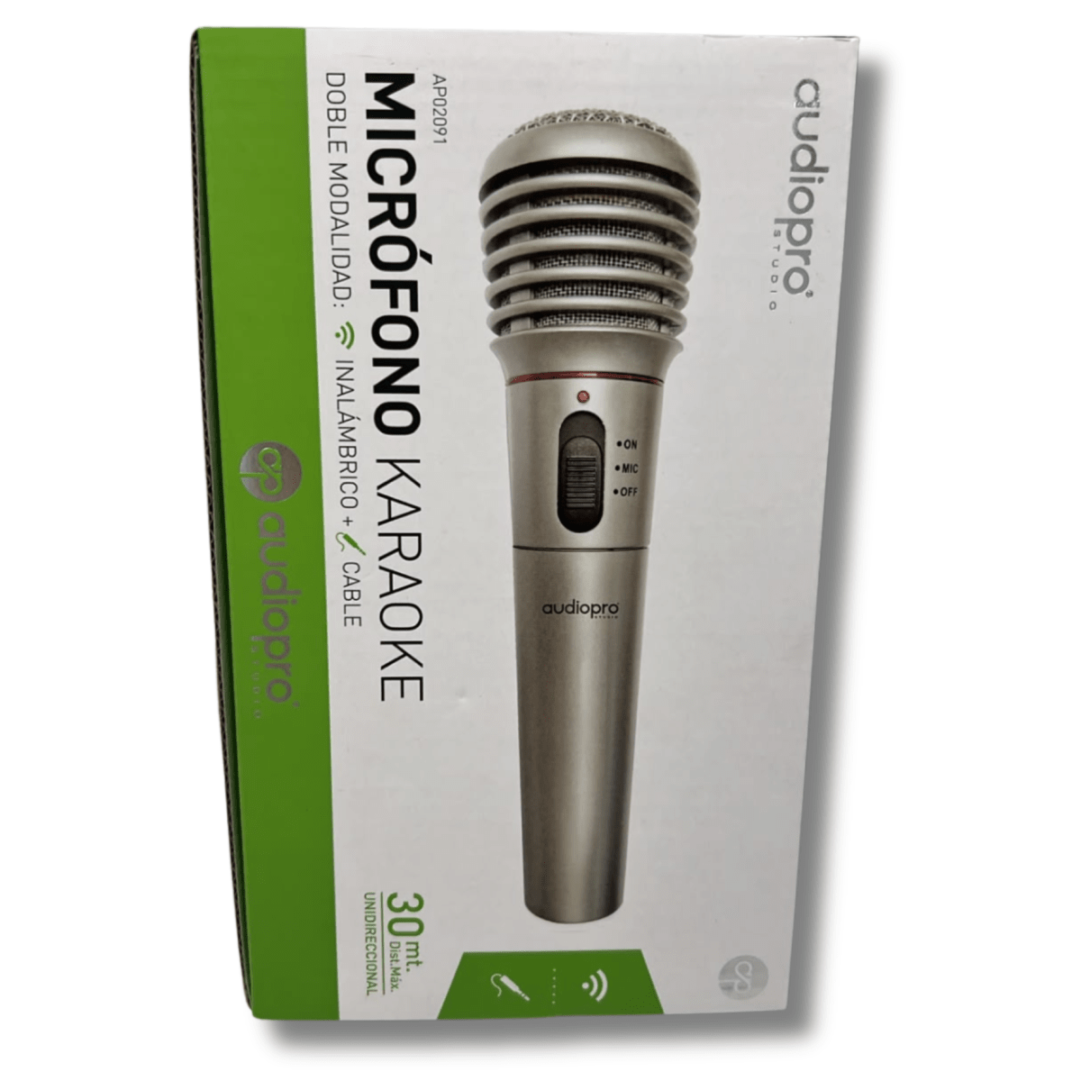 Micrófono Inalámbrico Audio Pro AP02091 Karaoke 30m + Cable1