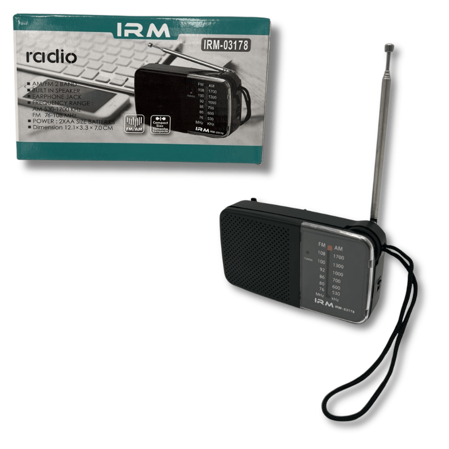 Radio Portátil de Emergencia IRM3178 a Pilas AM/FM Compacta1