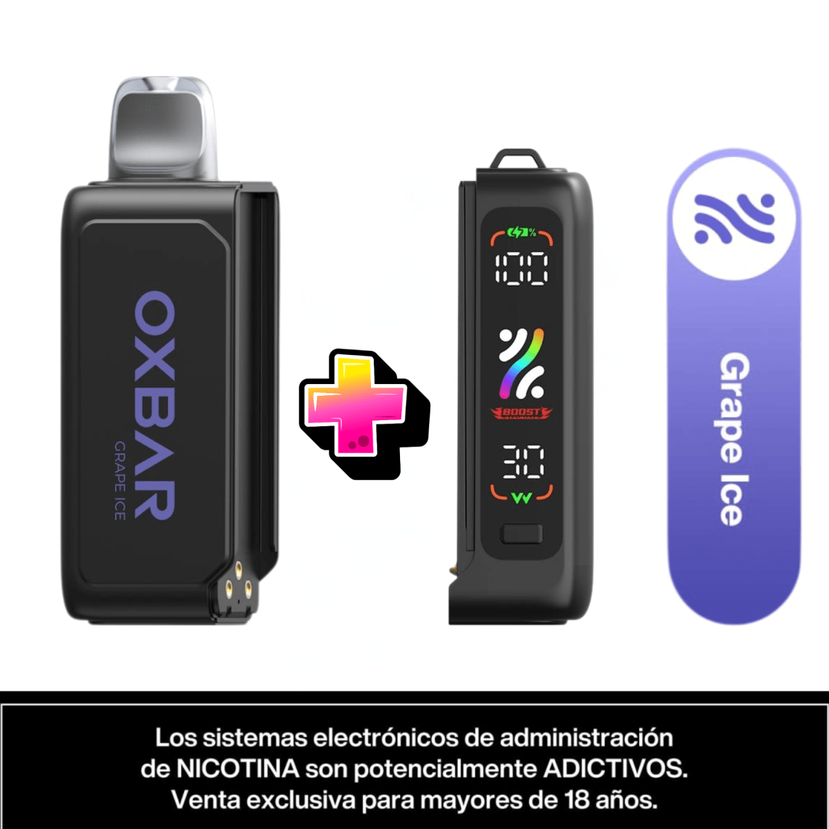 Pack Vaper Oxbar batería + recarga 25000 puff Grape Ice1