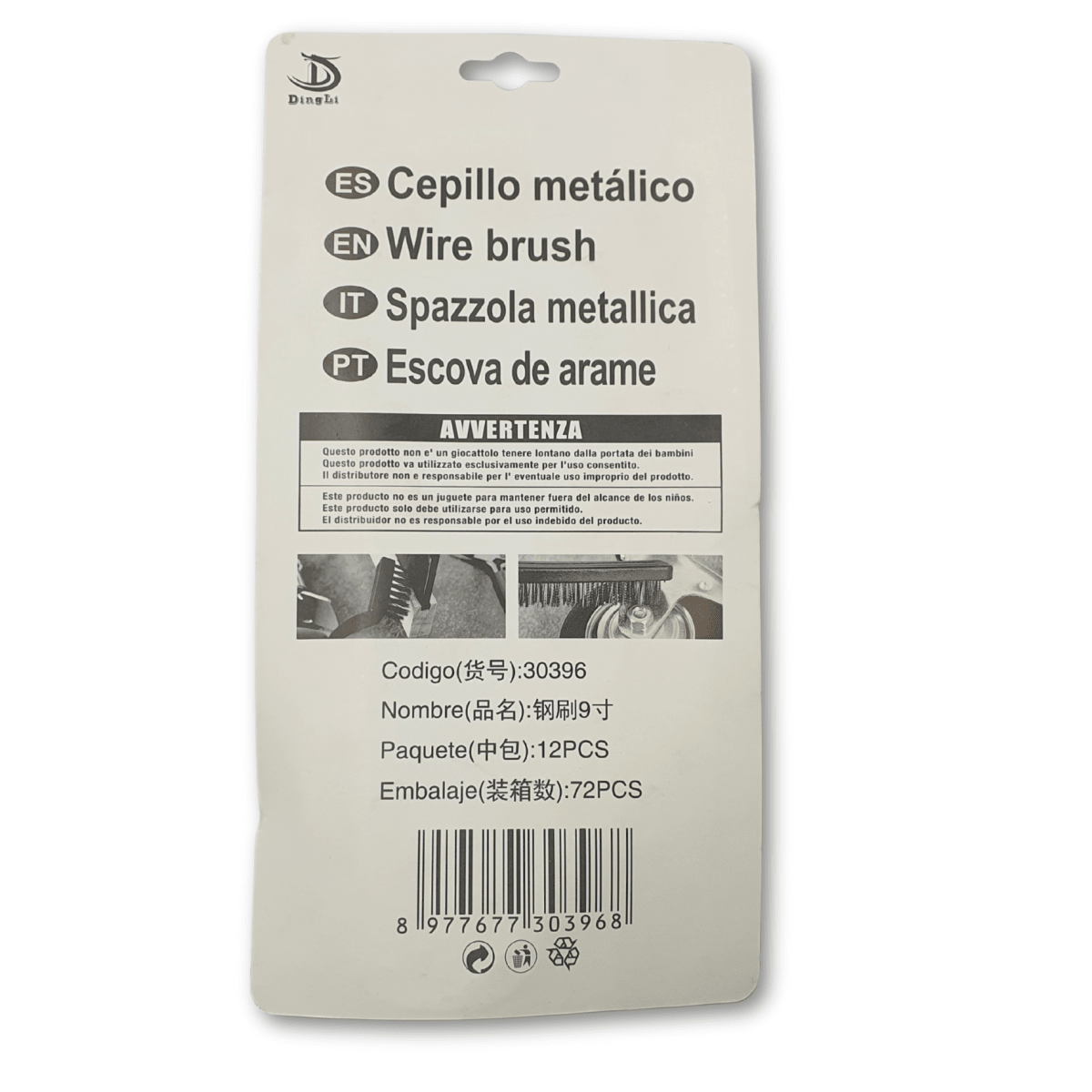 Set 3 Cepillos metalicos 225mm Dingli303962