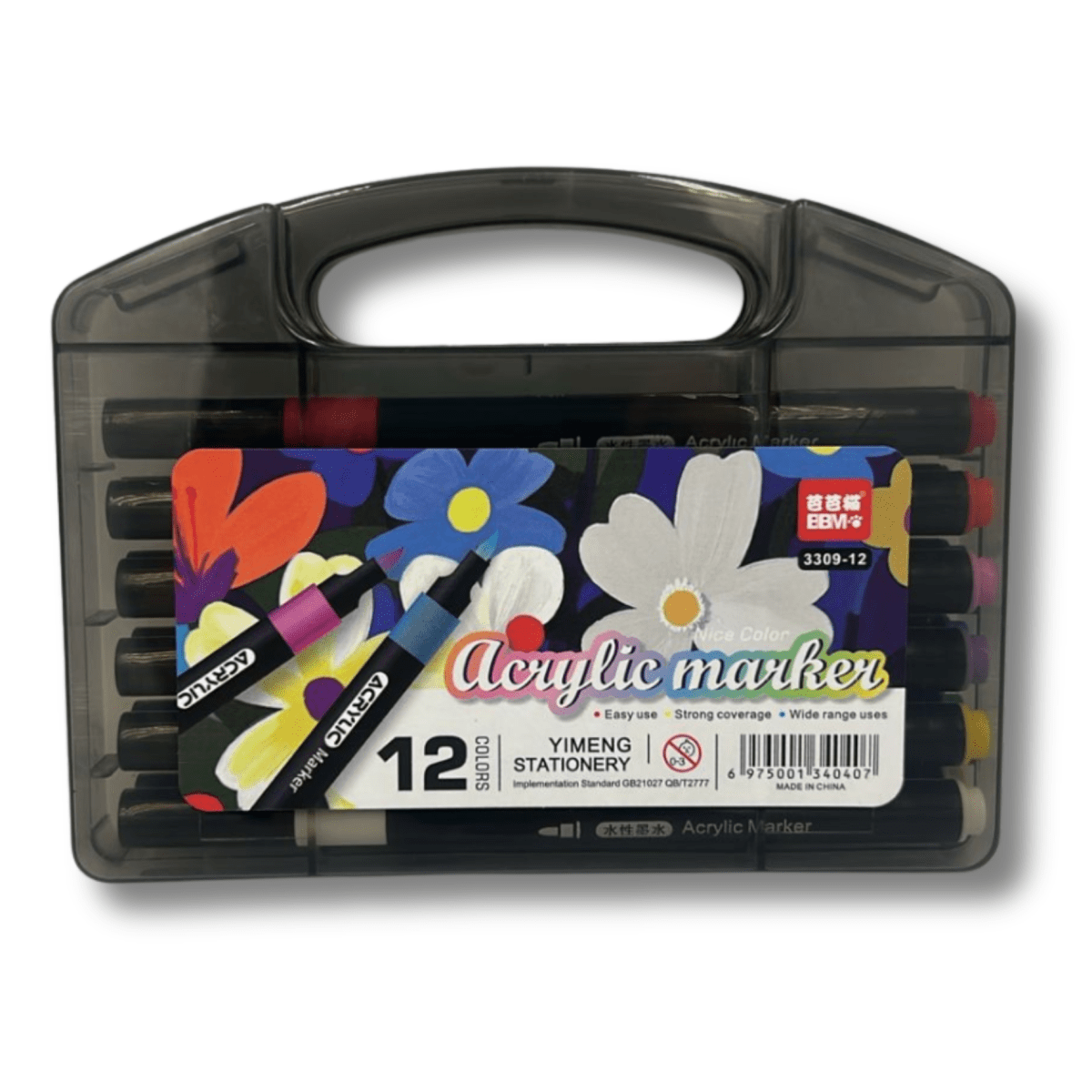 Set 12 Lapices Acrílicos Maleta Negra1