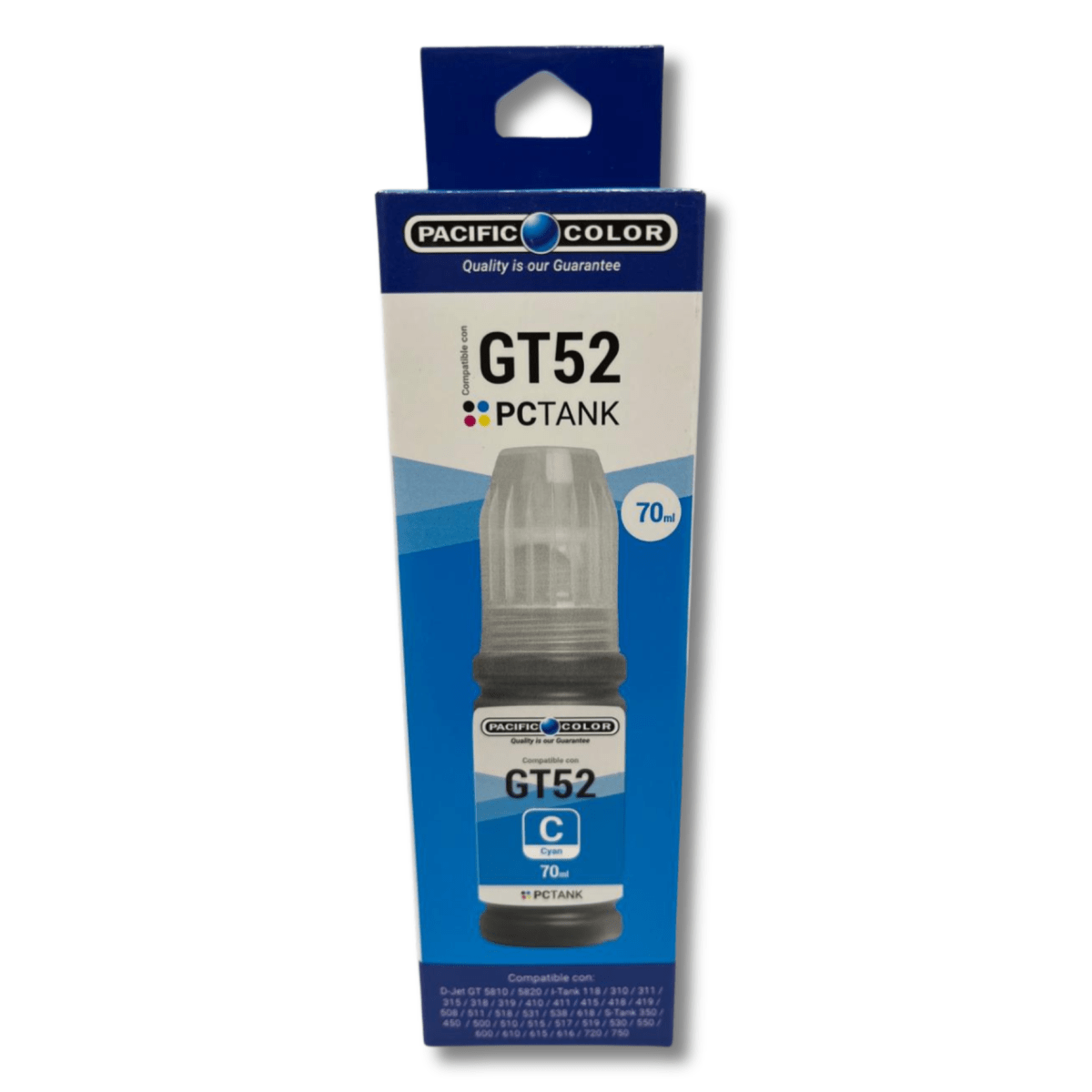 Tinta Pacific Color 70ml compatible con HP GT52 - GT51 PCTank2
