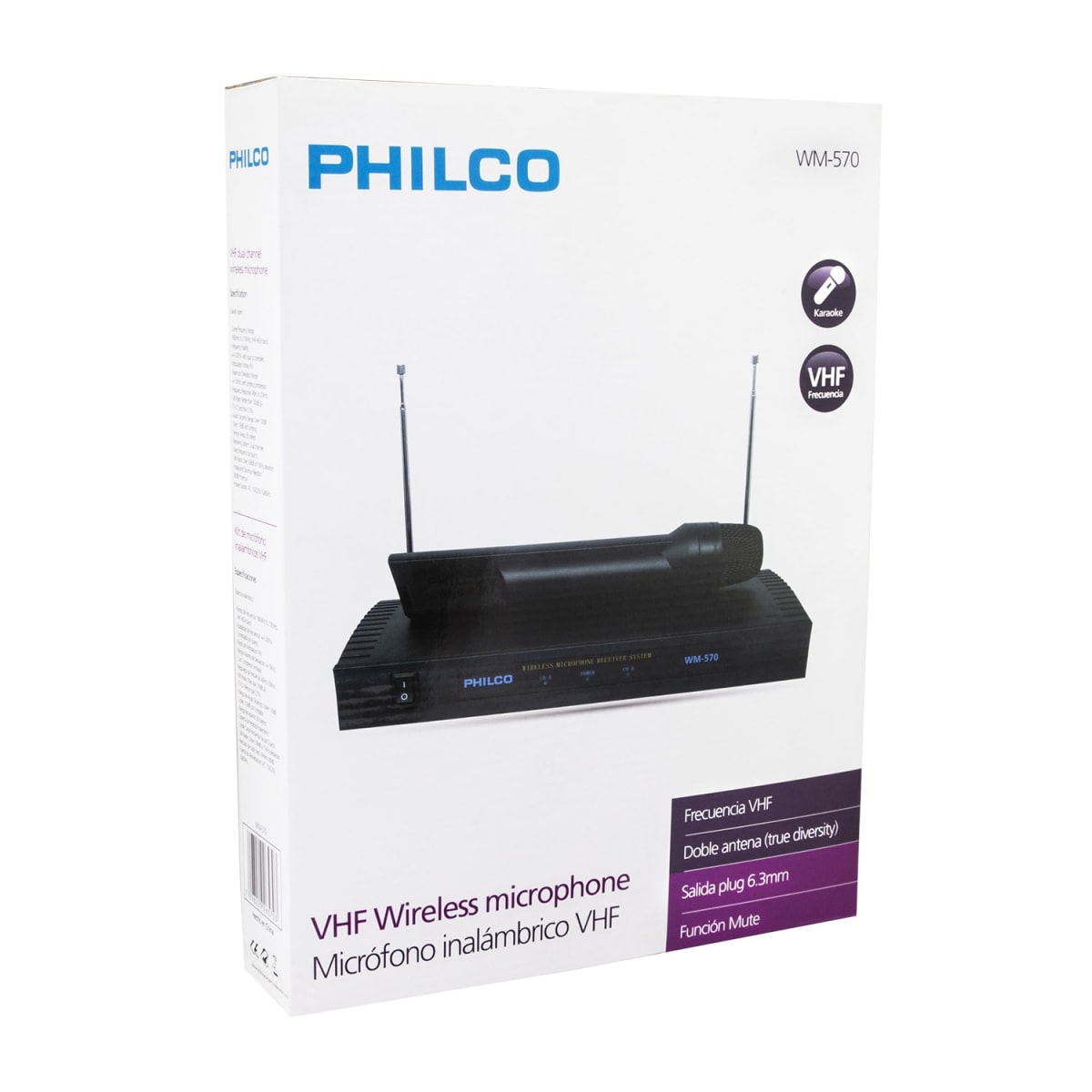 Sistema de Micrófonos Inalámbricos Philco WM570 x2 para Karaoke y Presentaciones4